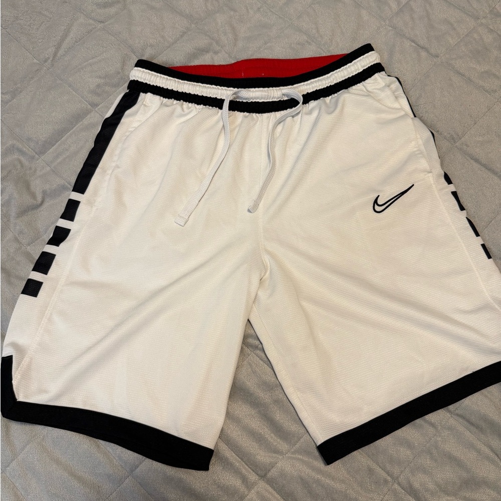 White Nike Elite Basketball Shorts